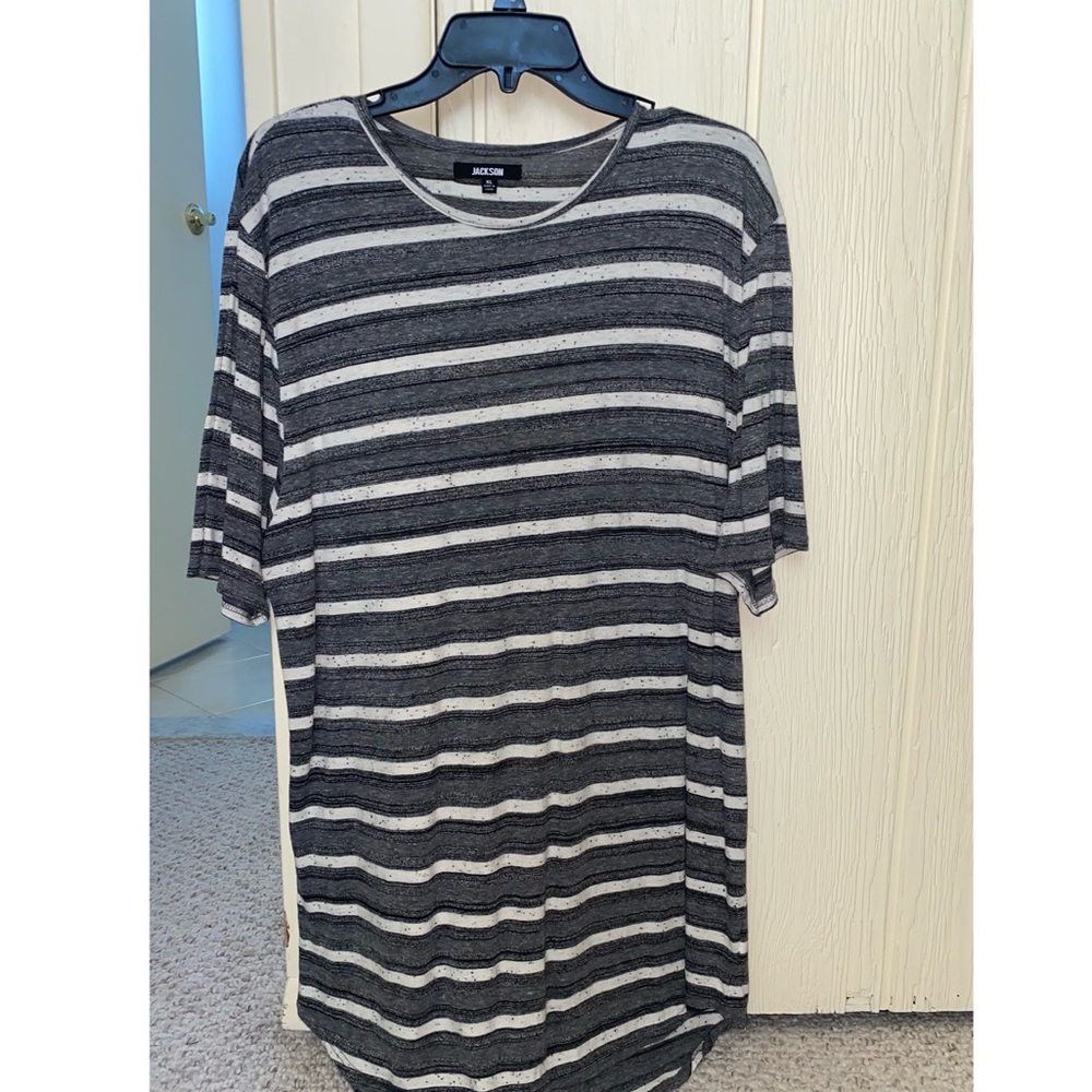 Jackson XL Stripped Grey/White Long Shirt